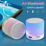 Mini Portable Bluetooth & Rechargeable Speaker with Light + SD Card + USB Supported Multi Color