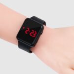 New Stylish Children Watches LED Digital Clock Silicone Watchband Square Sports Electronic Clock for Boys and Girls